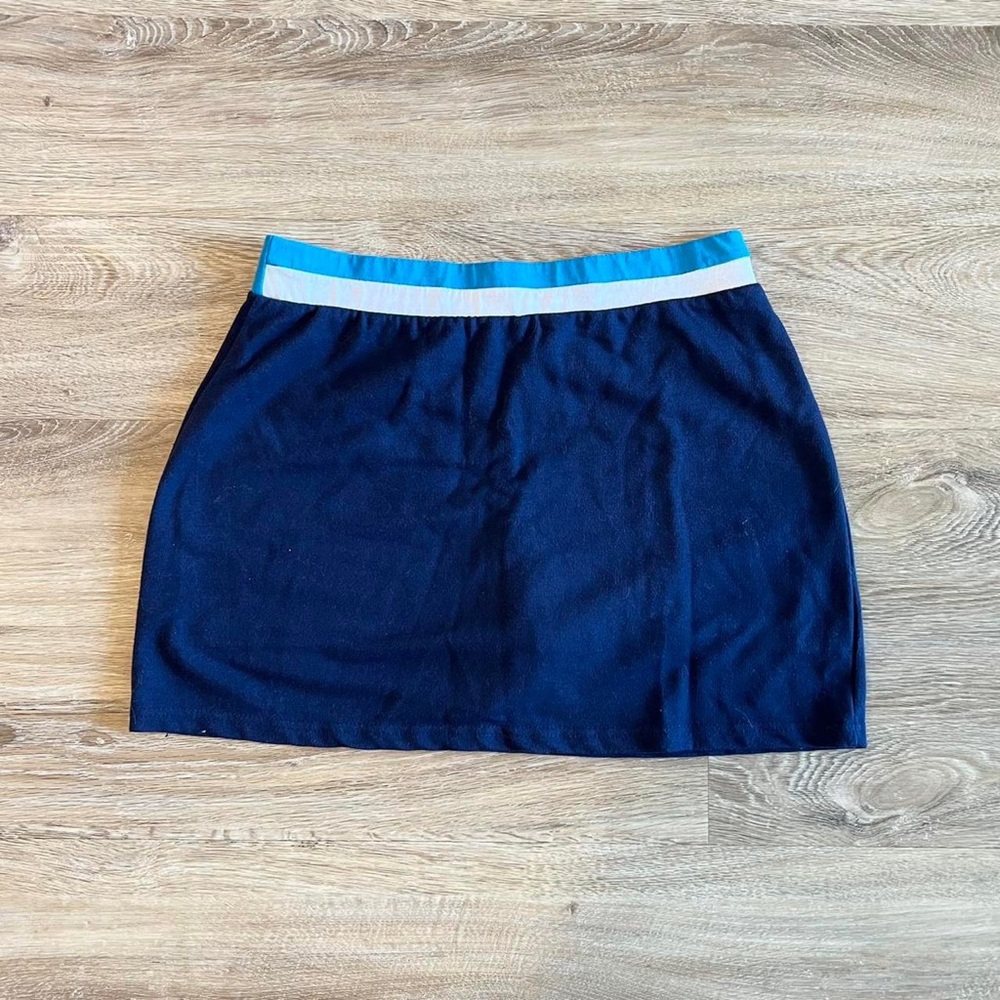 Vintage Y2K 2000s mcbling cheerleader vibes blue mini skirt skort